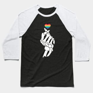Skeleton Pride Heart Baseball T-Shirt